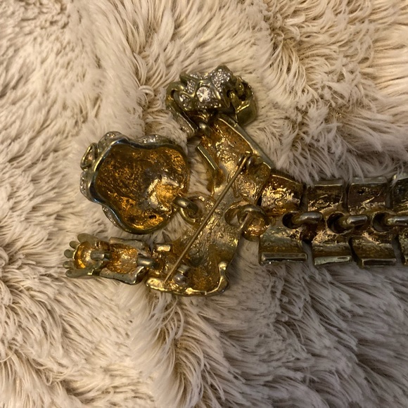 Vintage Leopard Cheetah Rhinestone Brooch - Picture 5 of 5